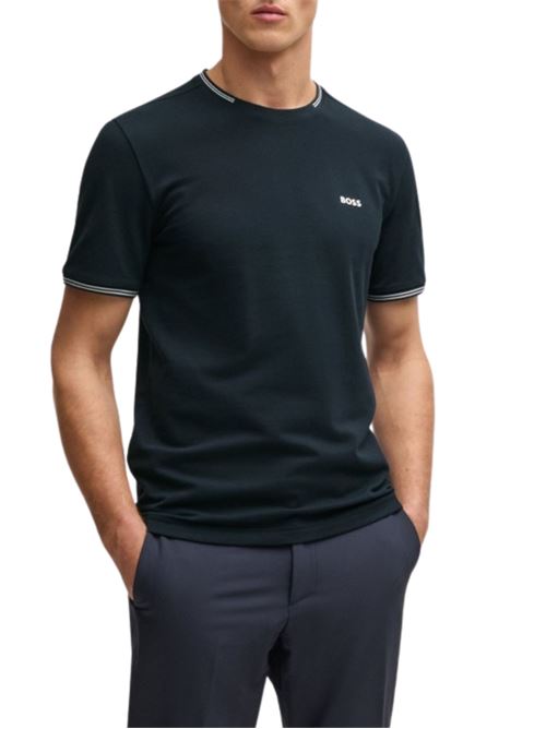 T-shirt uomo blu in cotone Boss Green | 50521245402